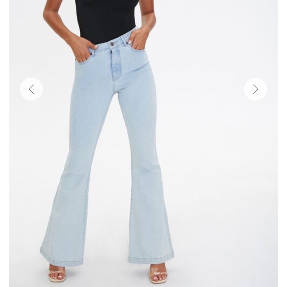 Forever 21 light washed flare jeans